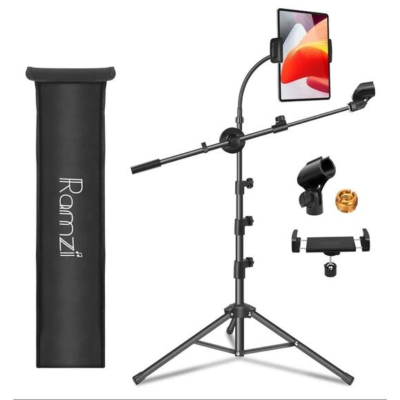 Mic Stand, 6 in 1 Microphone Stand, Floor Boom Mic Stand, Support Boom By Ramzi - Picture 1 of 6